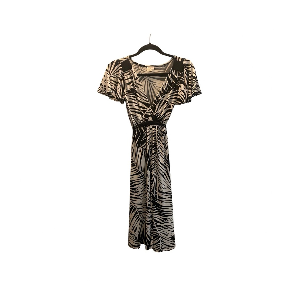 Georgiou studio Black white Empire Waist Dress Fit/Flair  Size XS vintage Y2K‎